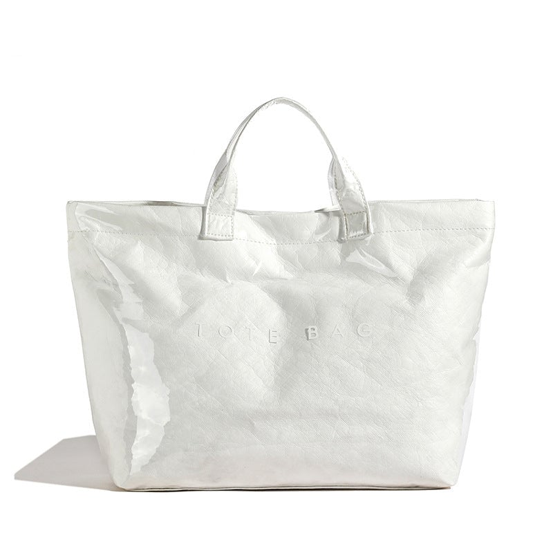 Borsa Tote in Carta Kraft con Stampa Lettere da Donna | Orntli
