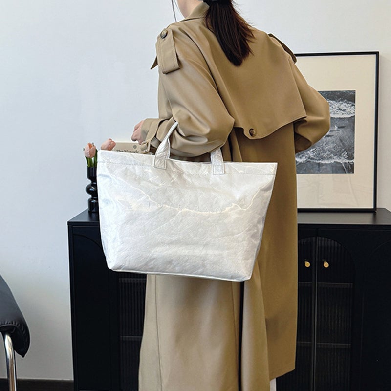 Borsa Tote in Carta Kraft con Stampa Lettere da Donna | Orntli