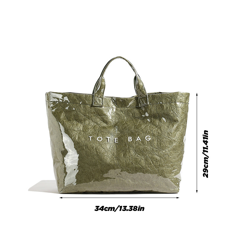Borsa Tote in Carta Kraft con Stampa Lettere da Donna | Orntli
