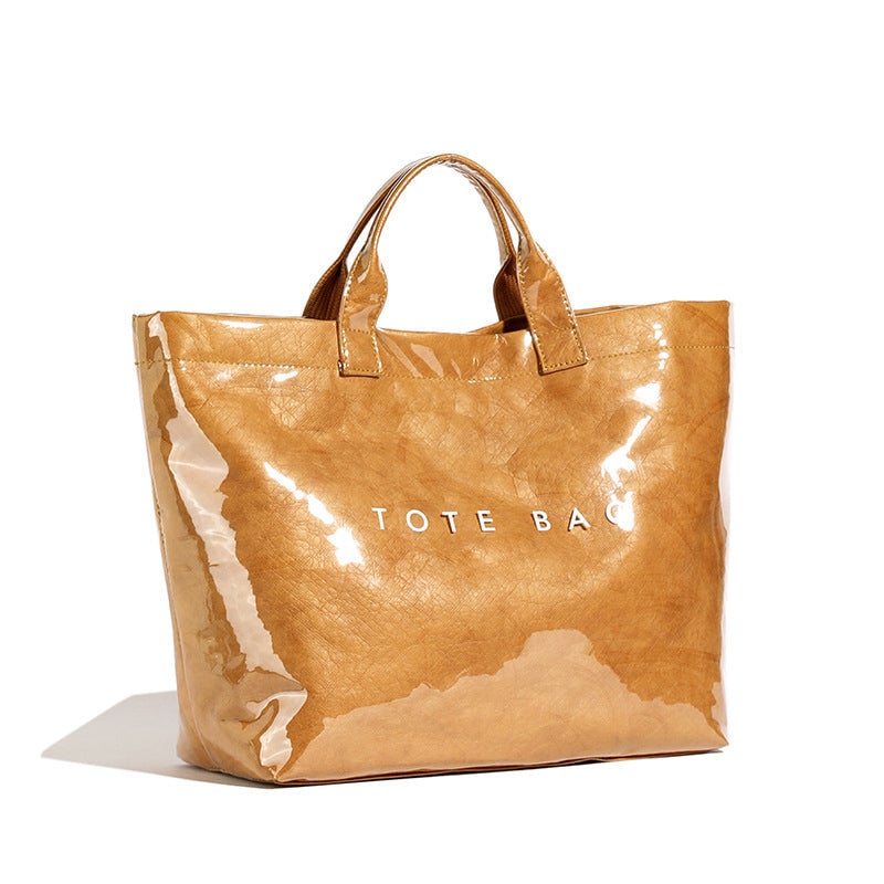 Borsa Tote in Carta Kraft con Stampa Lettere da Donna | Orntli