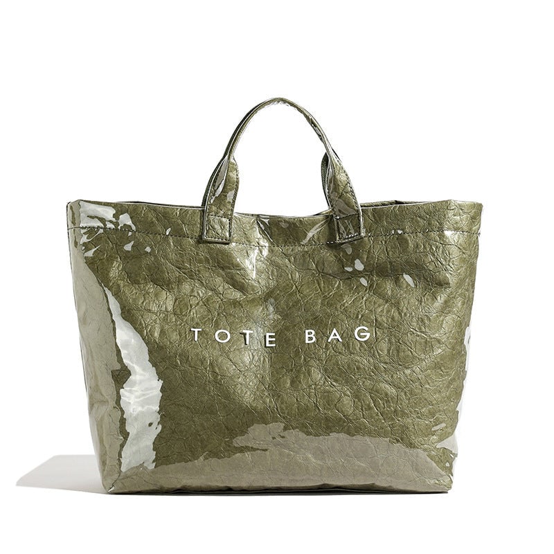 Borsa Tote in Carta Kraft con Stampa Lettere da Donna | Orntli