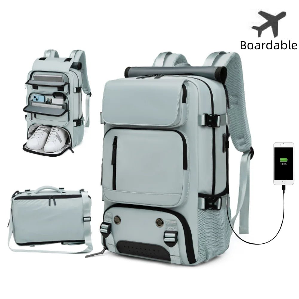 حقيبة ظهر مقاومة للماء TrailNova TRAVELMAX مع منفذ USB وجيب مضاد للسرقة