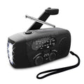 Radio Kecemasan - AM/FM - Cas Suria & Pemutar Tangan - Lampu Suluh LED & Power Bank 1200mAh - Hitam & Merah