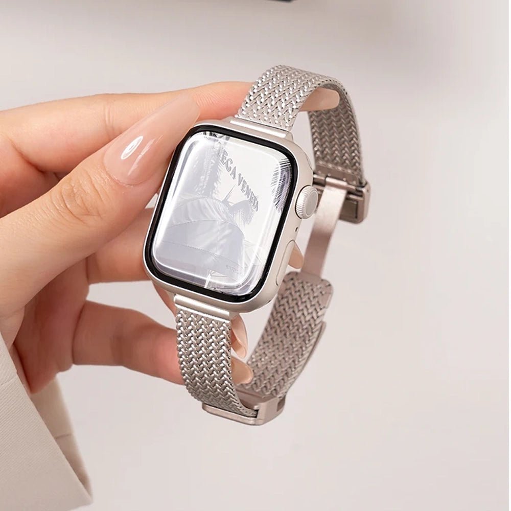 Bracelet ultra-fin en acier inoxydable pour Apple Watch femme