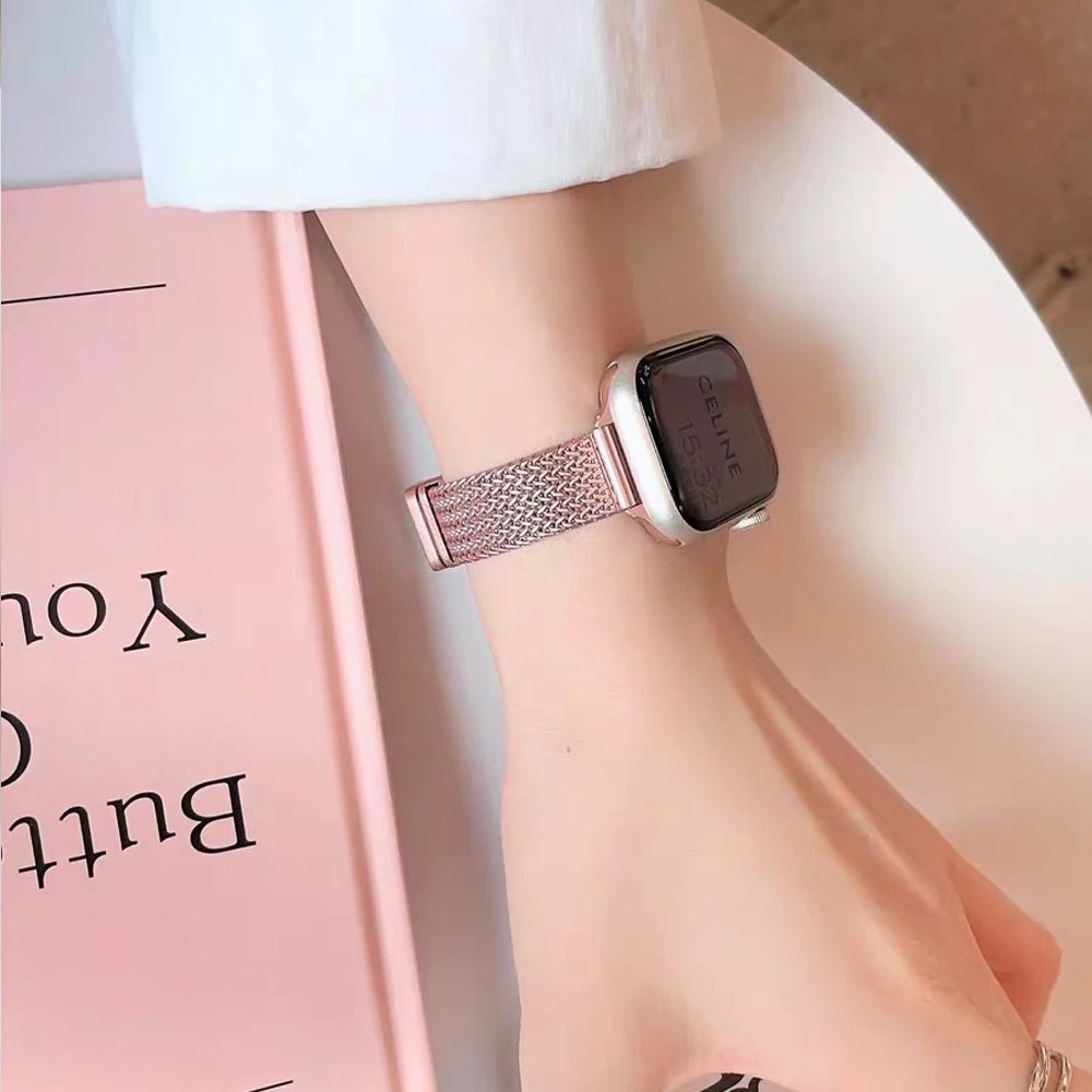 Bracelet ultra-fin en acier inoxydable pour Apple Watch femme