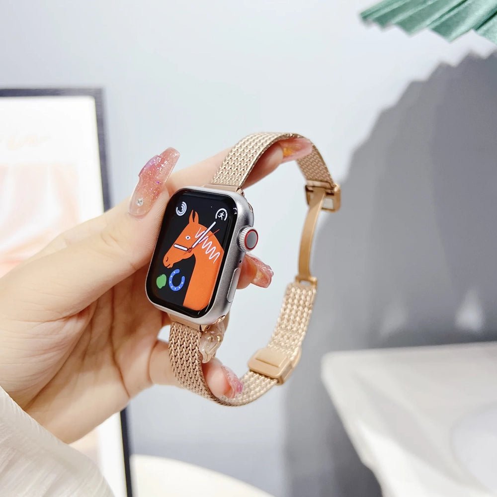 Bracelet ultra-fin en acier inoxydable pour Apple Watch femme