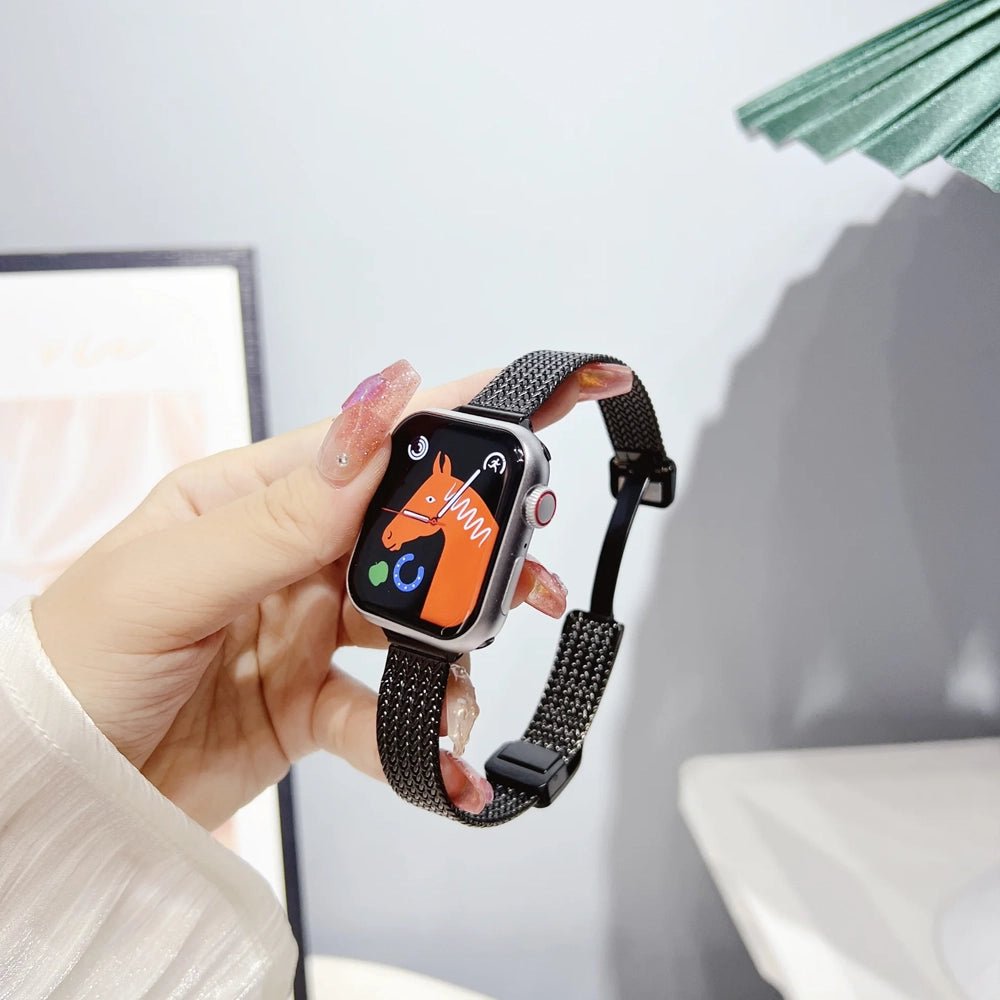 Bracelet ultra-fin en acier inoxydable pour Apple Watch femme