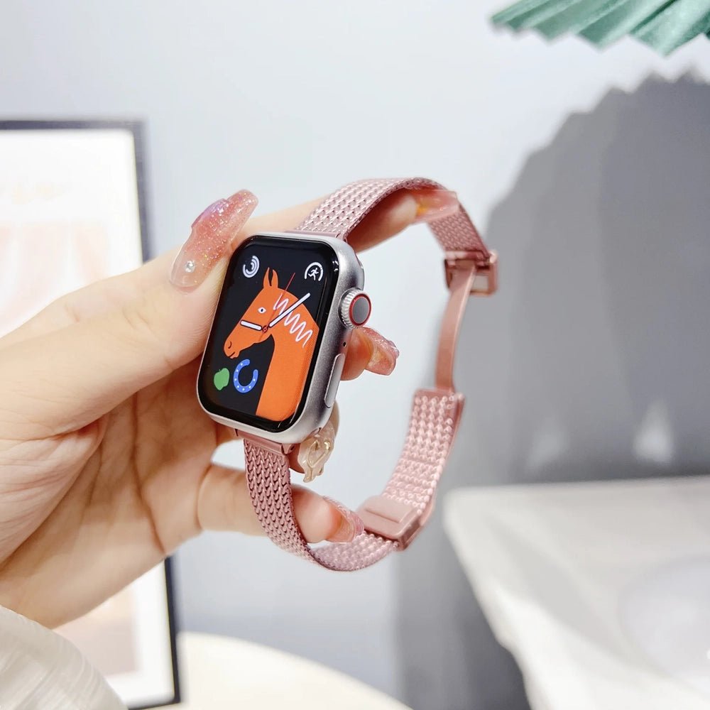 Bracelet ultra-fin en acier inoxydable pour Apple Watch femme