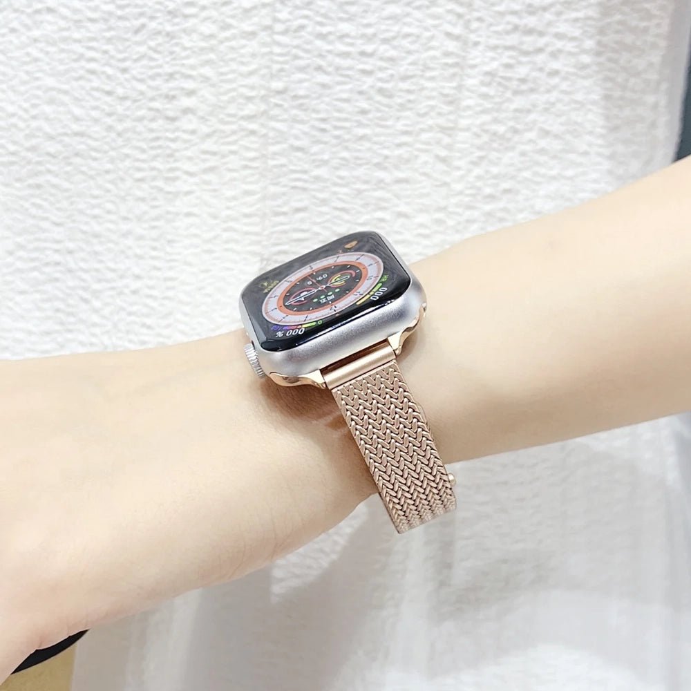 Bracelet ultra-fin en acier inoxydable pour Apple Watch femme