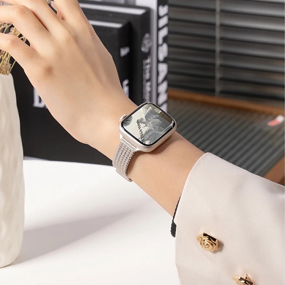 Bracelet ultra-fin en acier inoxydable pour Apple Watch femme