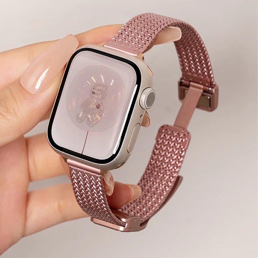 Bracelet ultra-fin en acier inoxydable pour Apple Watch femme