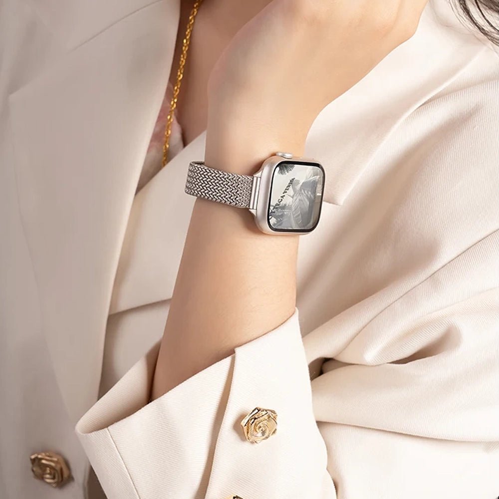 Bracelet ultra-fin en acier inoxydable pour Apple Watch femme