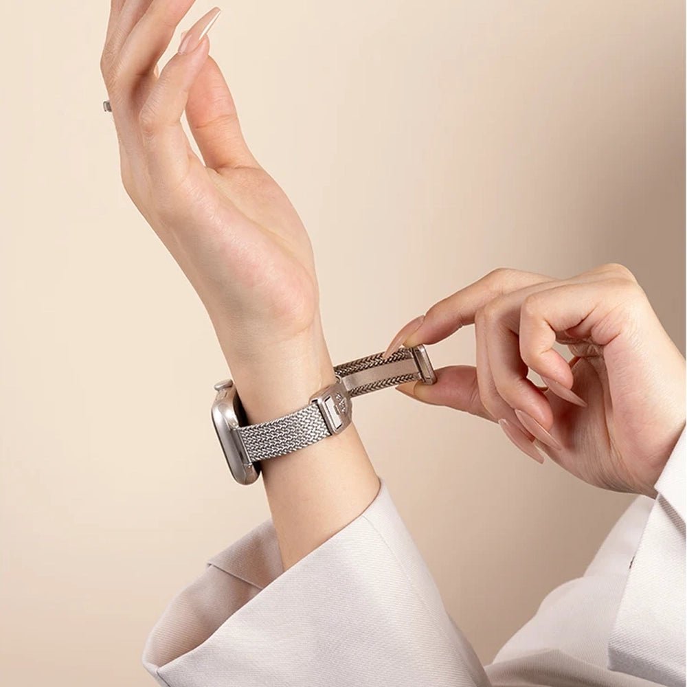 Bracelet ultra-fin en acier inoxydable pour Apple Watch femme