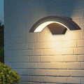 Candeeiro de parede LED preto em arco — alumínio impermeável IP65, 18W/36W