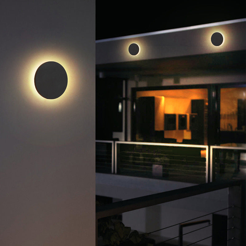 Candeeiro de parede LED para exterior — redondo/quadrado, IP65, opção com sensor