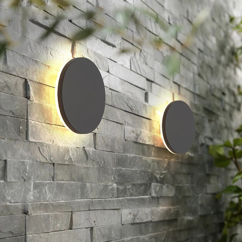 Candeeiro de parede LED para exterior — redondo/quadrado, IP65, opção com sensor