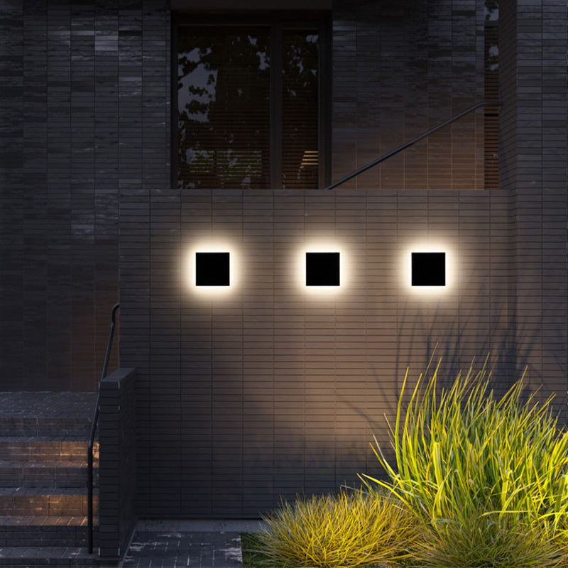 Candeeiro de parede LED para exterior — redondo/quadrado, IP65, opção com sensor