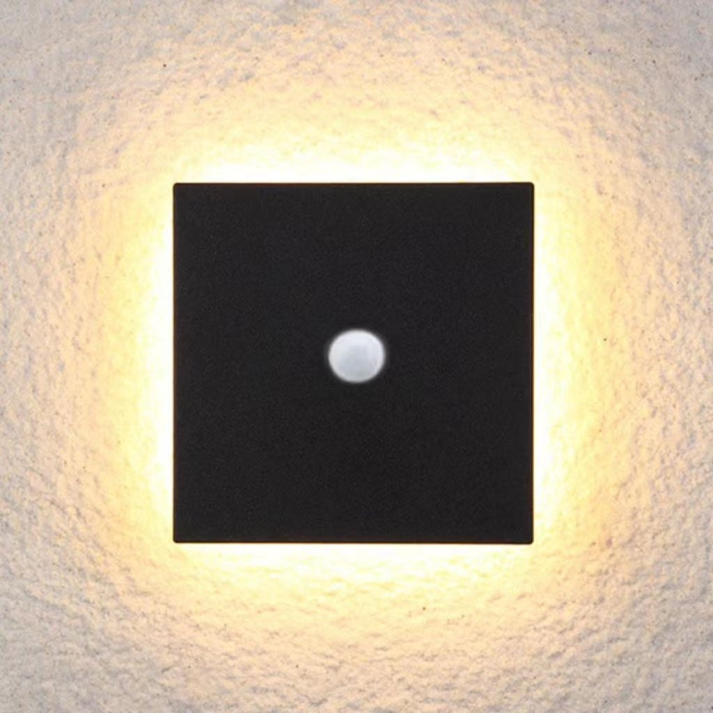 Candeeiro de parede LED para exterior — redondo/quadrado, IP65, opção com sensor
