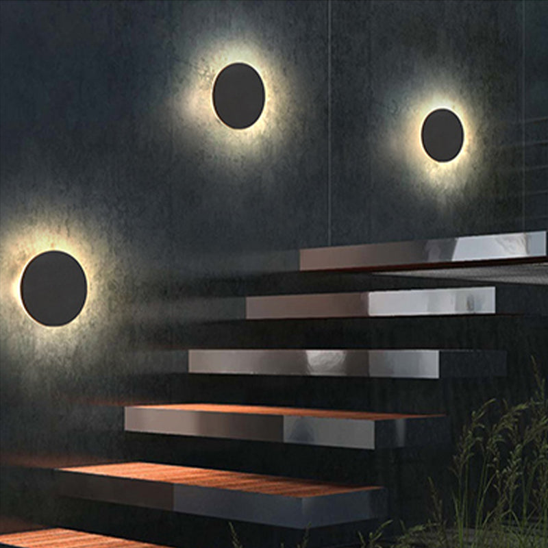 Candeeiro de parede LED para exterior — redondo/quadrado, IP65, opção com sensor