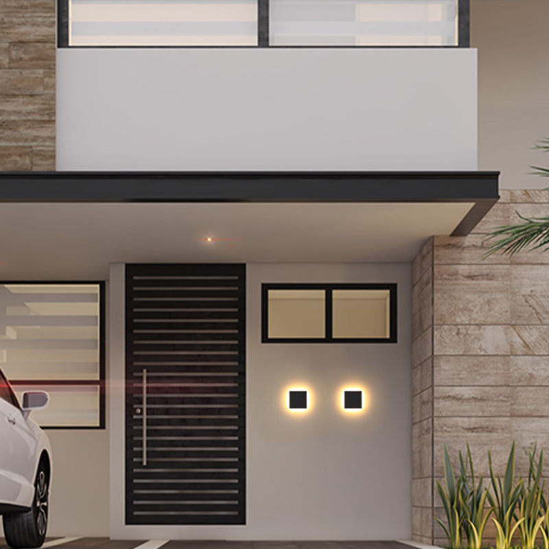 Candeeiro de parede LED para exterior — redondo/quadrado, IP65, opção com sensor