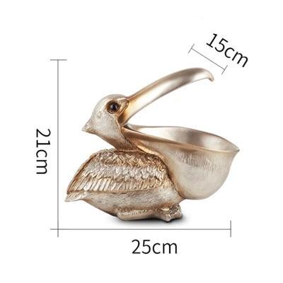 Topika Pelican Oppbevaringskurv – Kunstnerisk Harpiksorganisator for Smykker, Nøkler og Mer