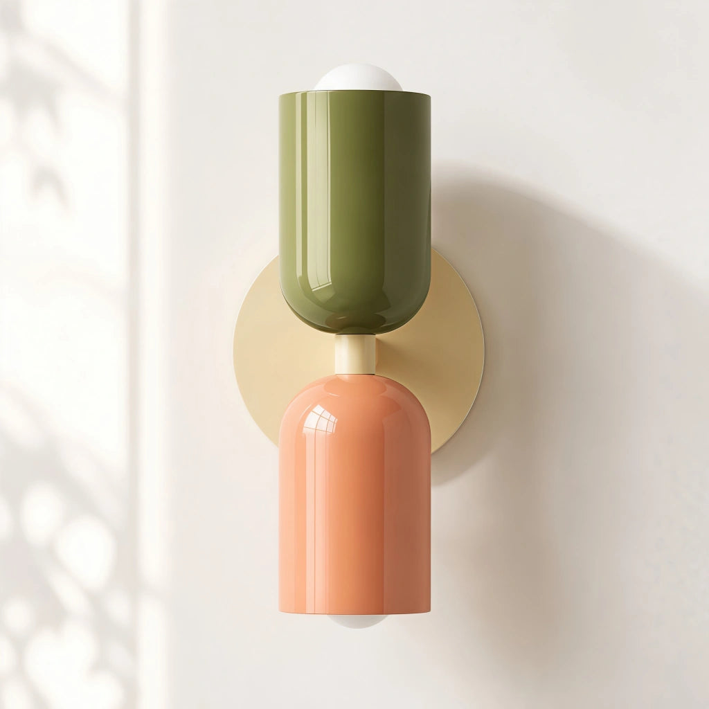מנורת קיר Macaron – תאורה כלפי מעלה ומטה, E27, עד 8W, מתכת בצבעי פסטל