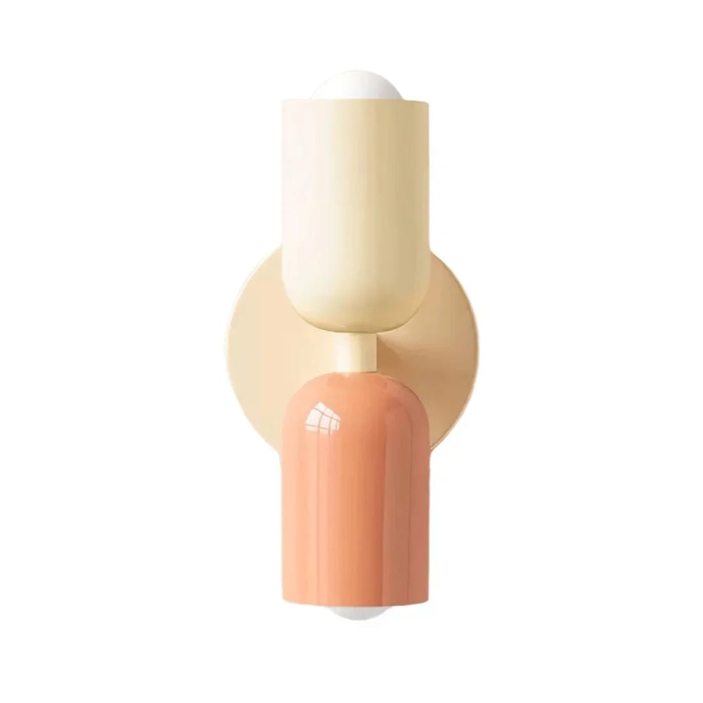 מנורת קיר Macaron – תאורה כלפי מעלה ומטה, E27, עד 8W, מתכת בצבעי פסטל