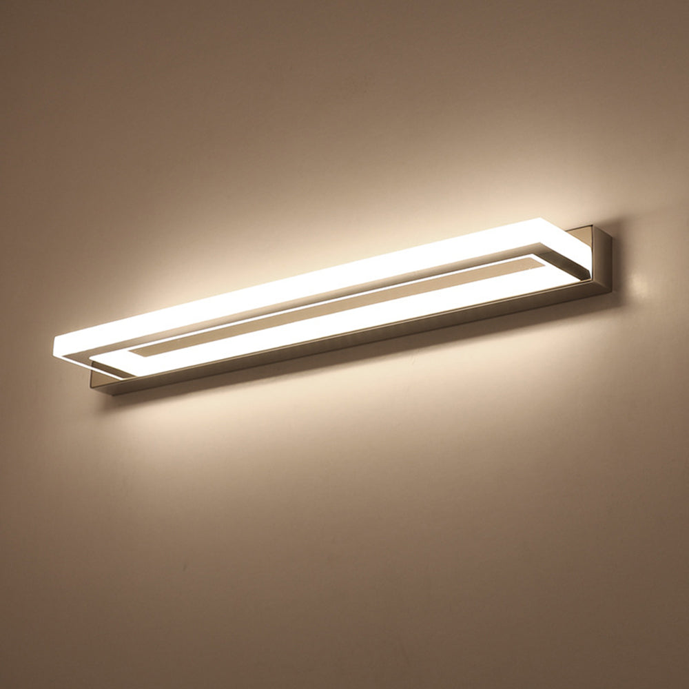Candeeiro de parede LED retangular em metal e PC — luz uniforme e sem encandeamento