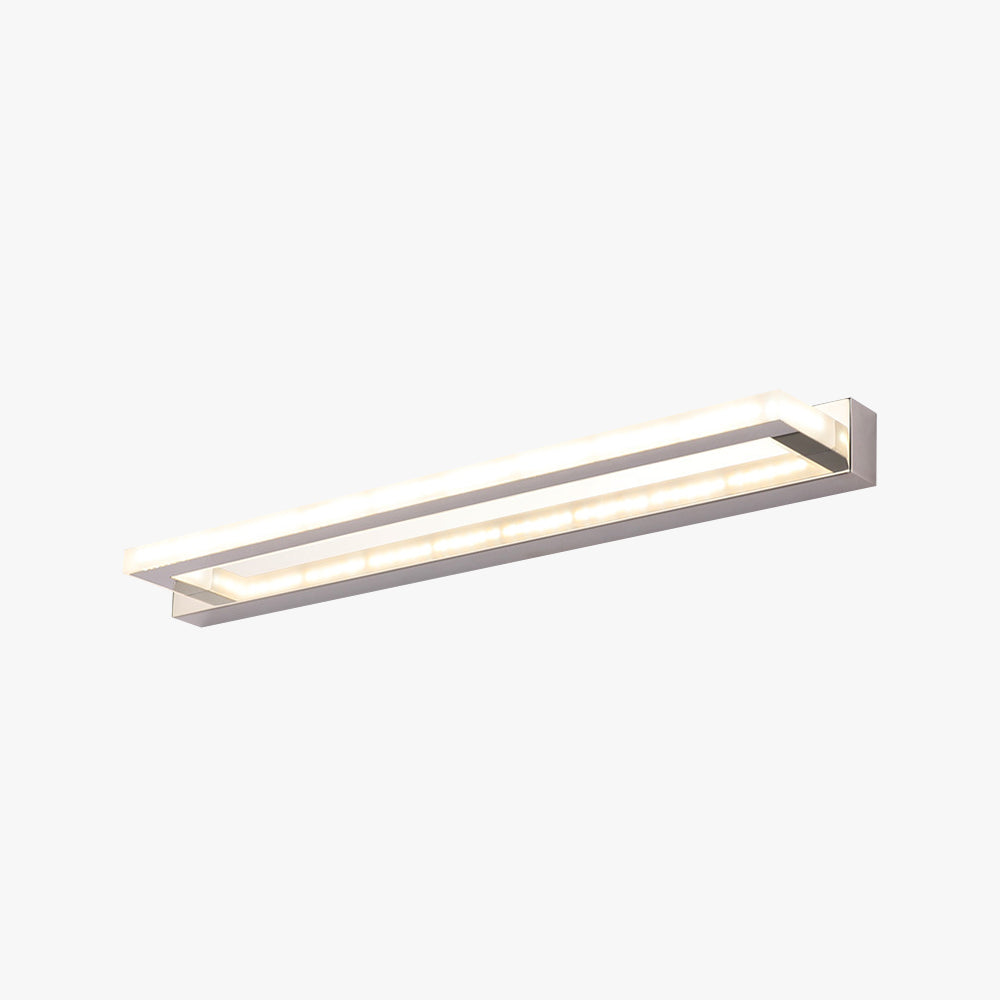 Candeeiro de parede LED retangular em metal e PC — luz uniforme e sem encandeamento