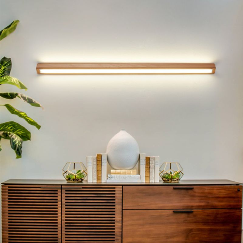 مصباح جداري خطي LED من الخشب والأكريليك — بأسلوب جاباندي