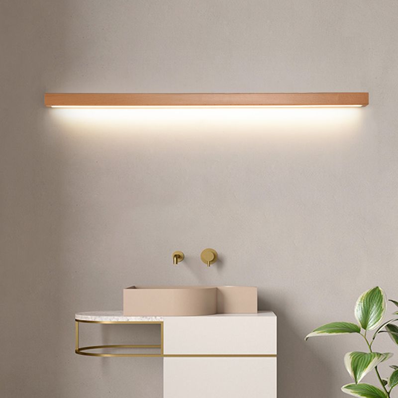 مصباح جداري خطي LED من الخشب والأكريليك — بأسلوب جاباندي