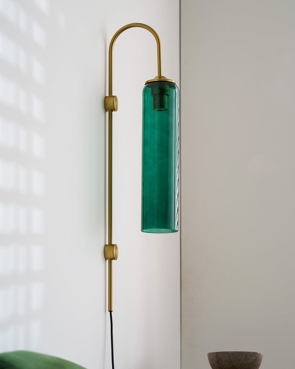 Stecker-Wandleuchte aus Glas, moderne zylindrische Form
