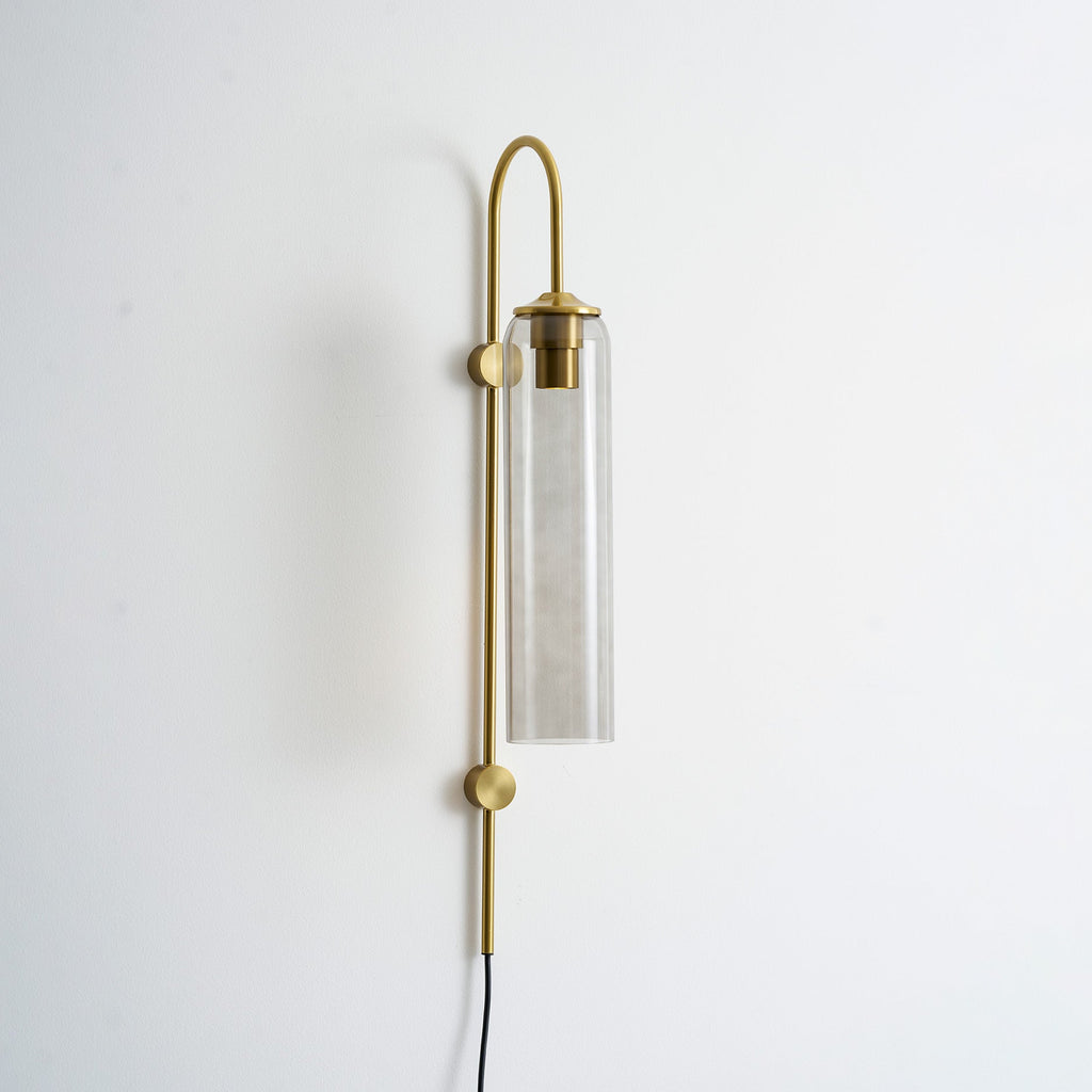 Stecker-Wandleuchte aus Glas, moderne zylindrische Form
