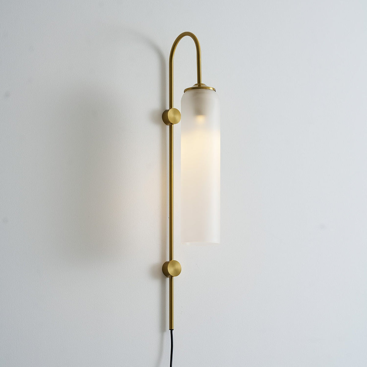 Stecker-Wandleuchte aus Glas, moderne zylindrische Form