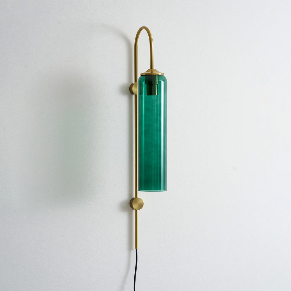 Stecker-Wandleuchte aus Glas, moderne zylindrische Form