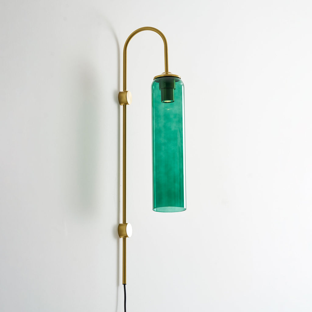 Stecker-Wandleuchte aus Glas, moderne zylindrische Form