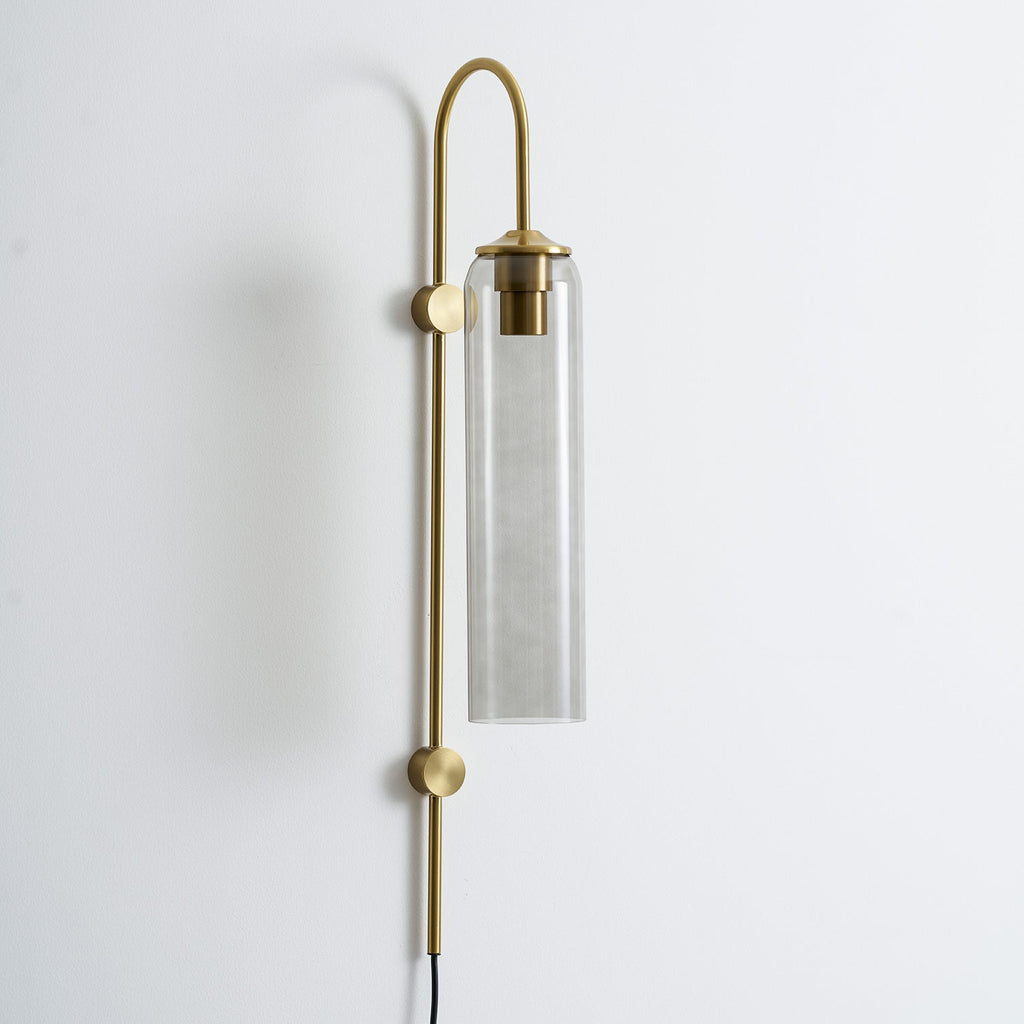 Stecker-Wandleuchte aus Glas, moderne zylindrische Form