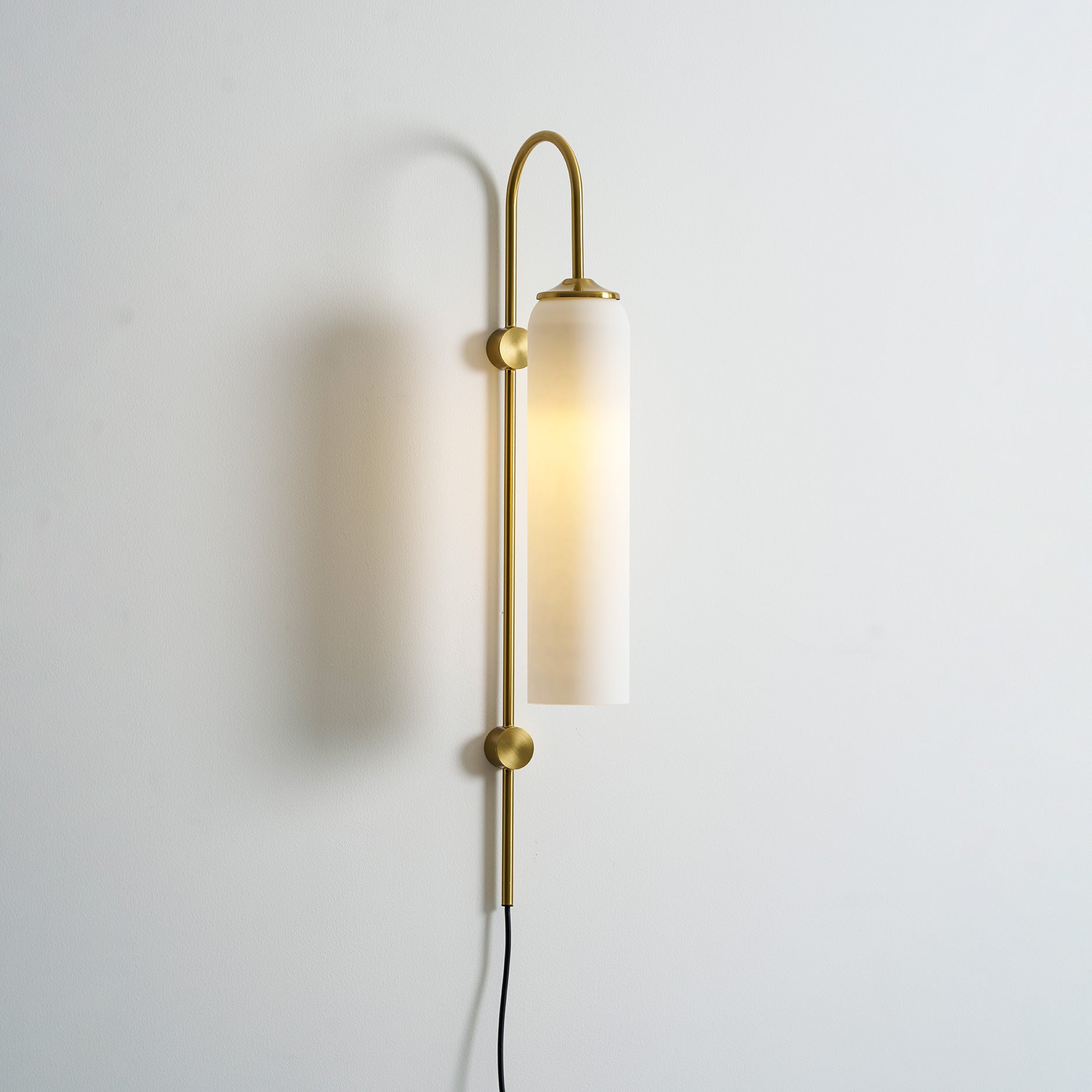 Stecker-Wandleuchte aus Glas, moderne zylindrische Form