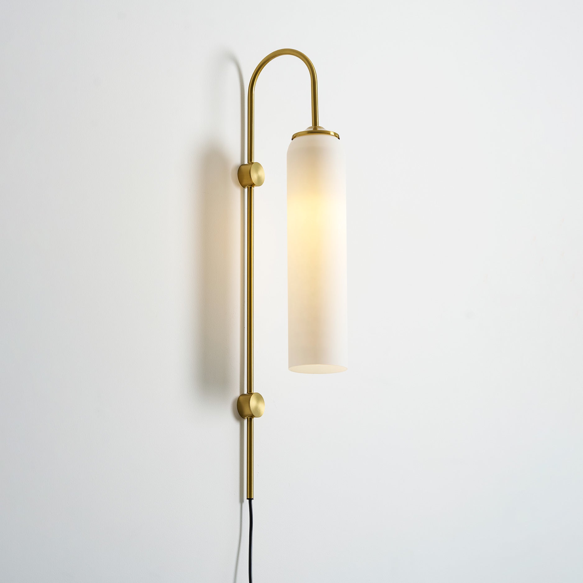 Stecker-Wandleuchte aus Glas, moderne zylindrische Form