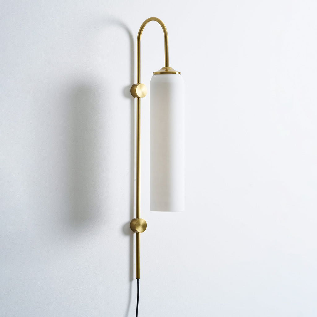 Stecker-Wandleuchte aus Glas, moderne zylindrische Form
