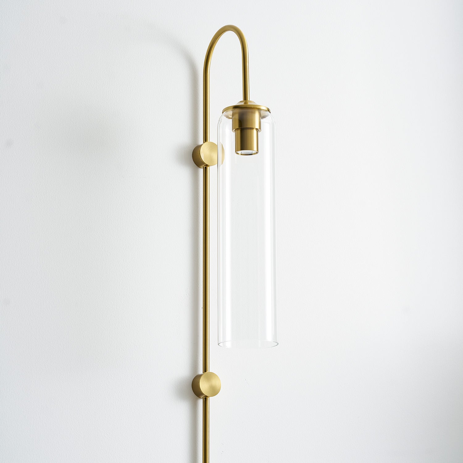 Stecker-Wandleuchte aus Glas, moderne zylindrische Form