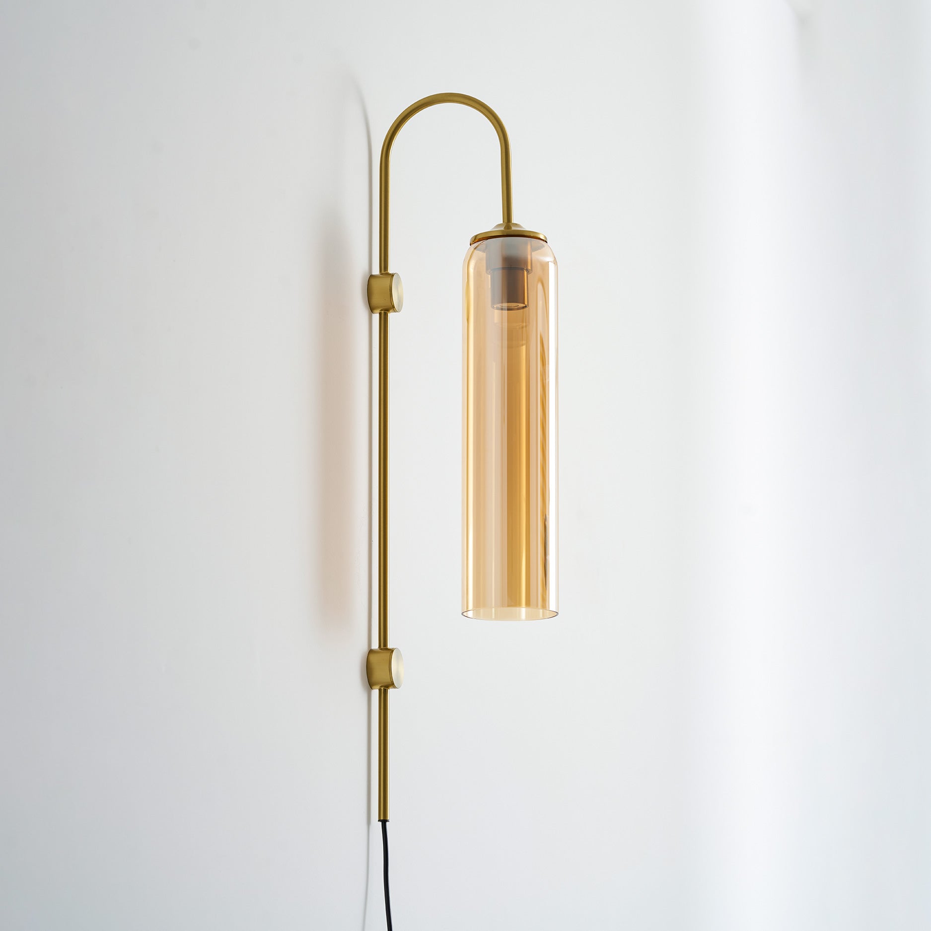 Stecker-Wandleuchte aus Glas, moderne zylindrische Form