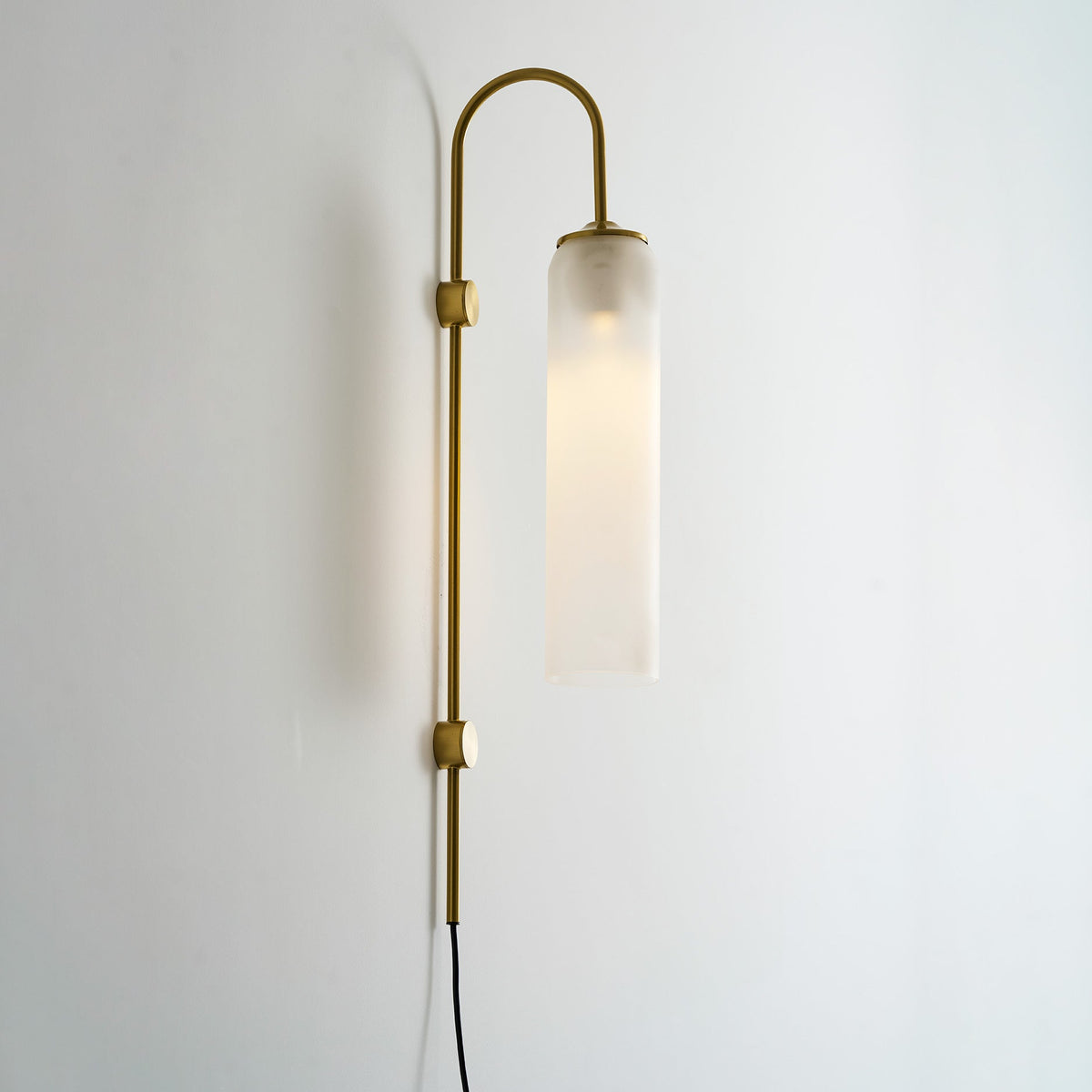 Stecker-Wandleuchte aus Glas, moderne zylindrische Form