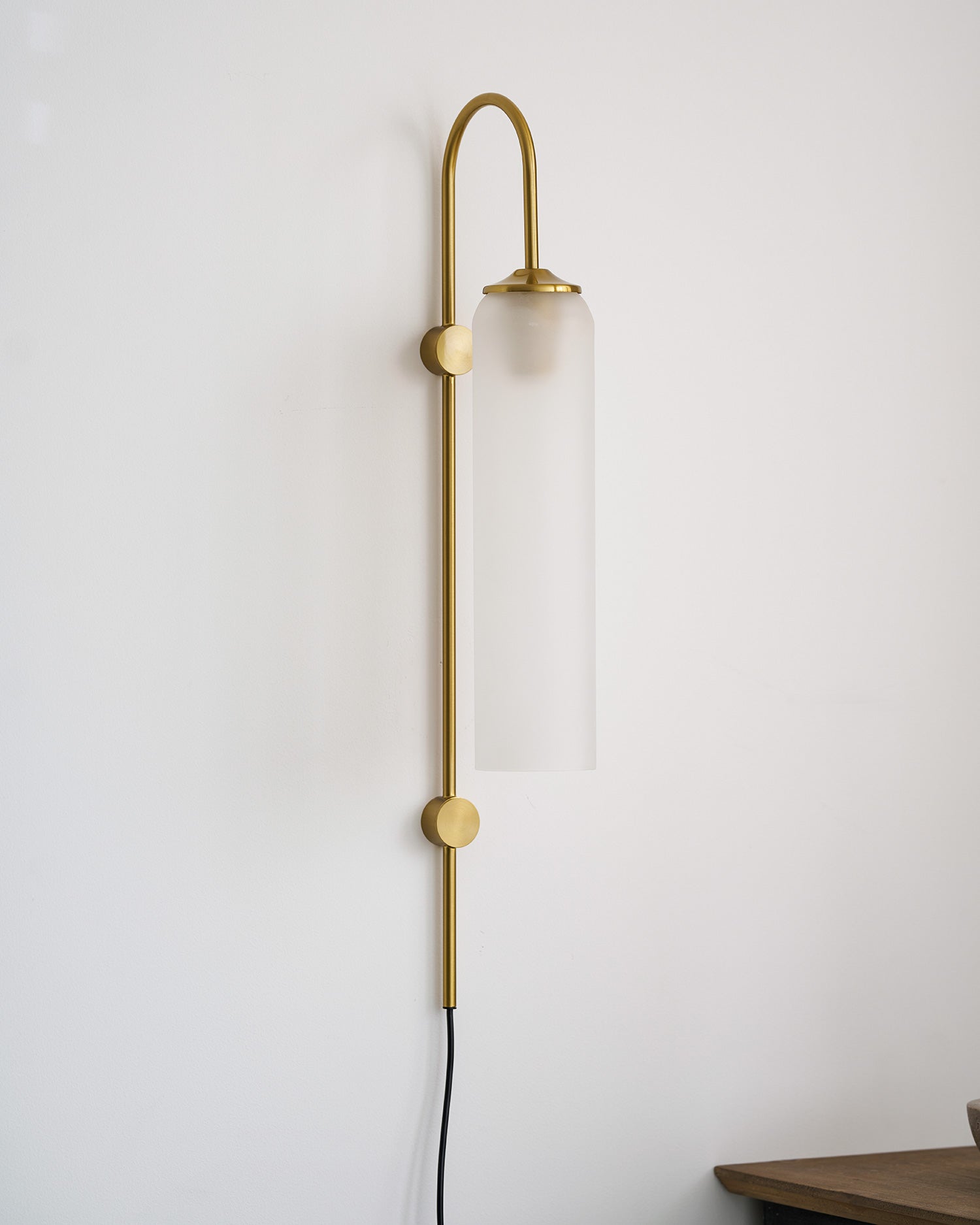 Stecker-Wandleuchte aus Glas, moderne zylindrische Form