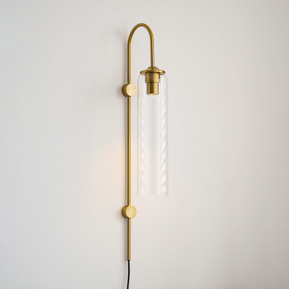 Stecker-Wandleuchte aus Glas, moderne zylindrische Form