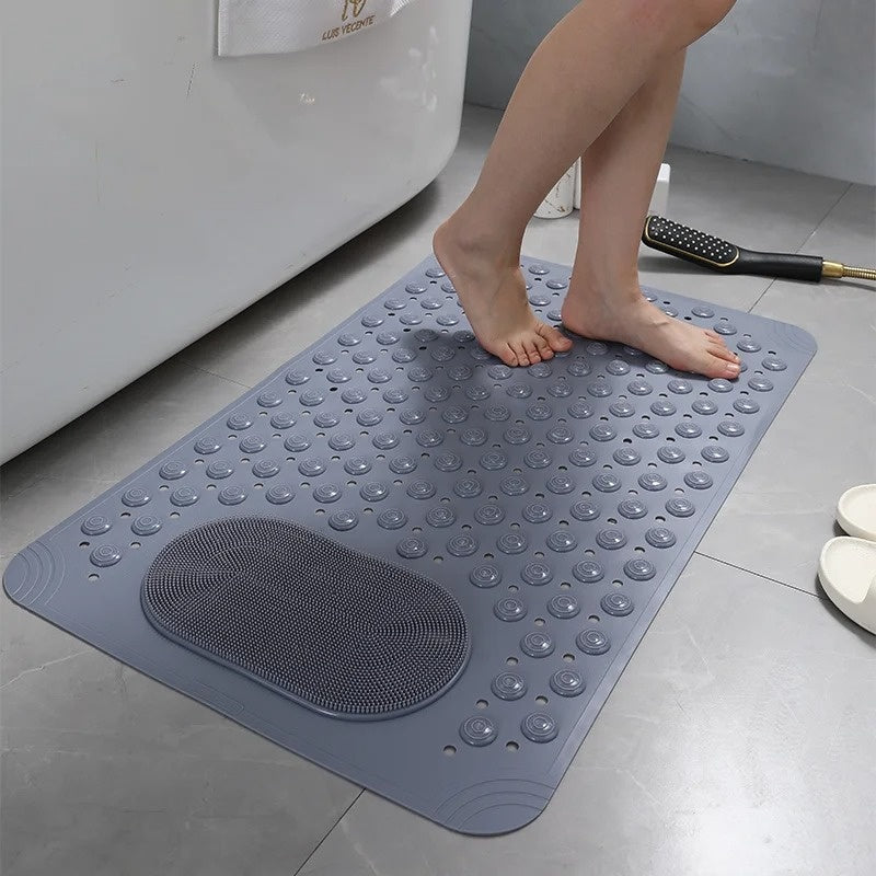 AquaCalm Elite Non-Slip Shower Mat With Foot Scrubber