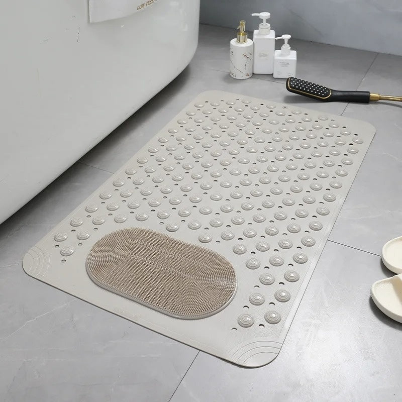 AquaCalm Elite Non-Slip Shower Mat With Foot Scrubber