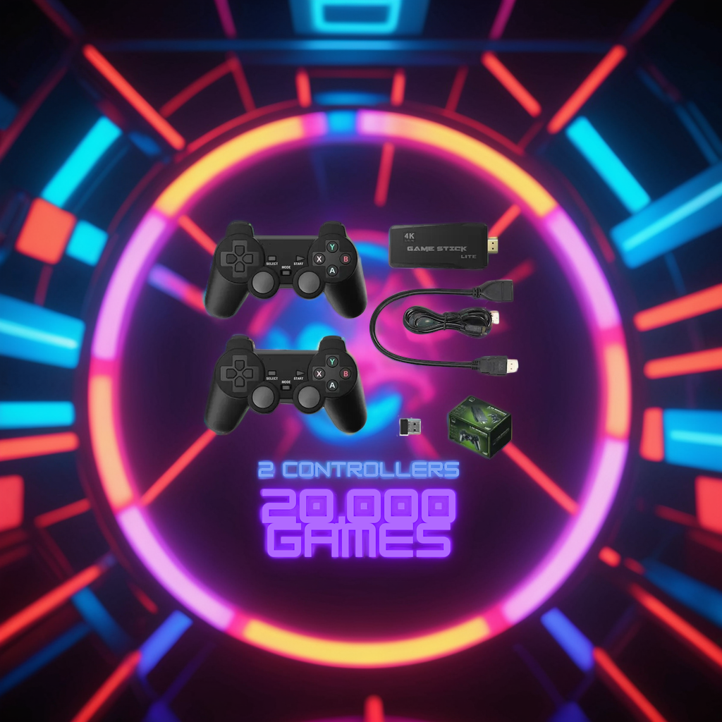 PixelDrive 64gb: Eredeti 2 vezérlővel - Több mint 20.000 játék Mario-tól Pokémonig