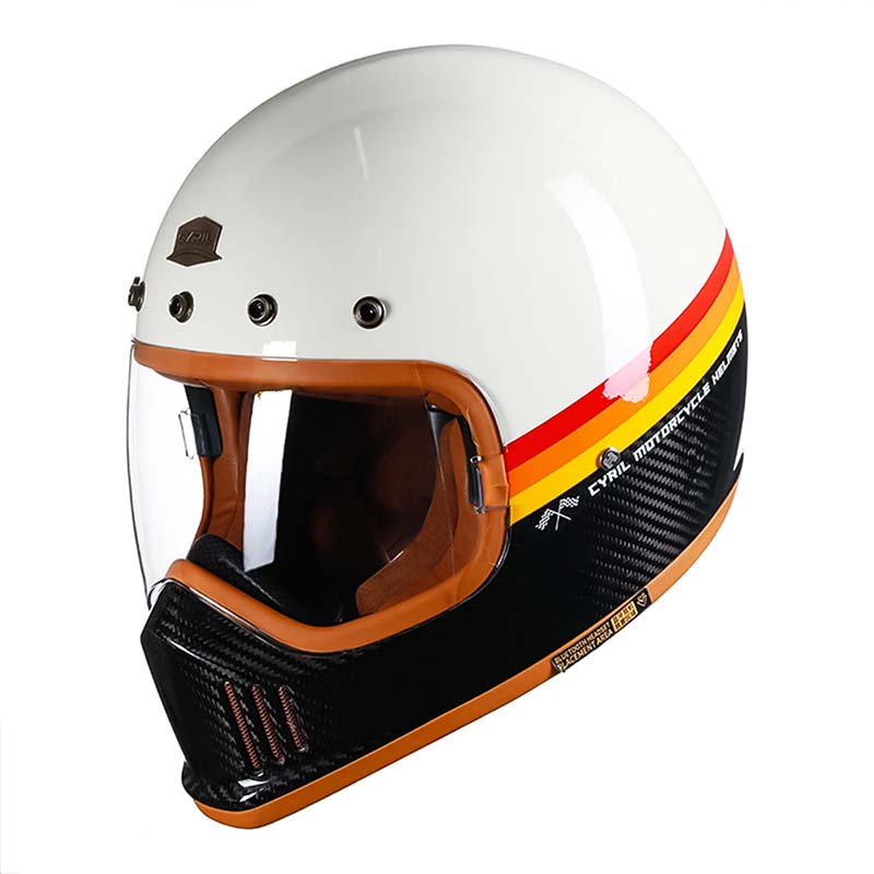 F383W Ausgabe Vollgesichts-Motorradhelm aus Kohlefaser