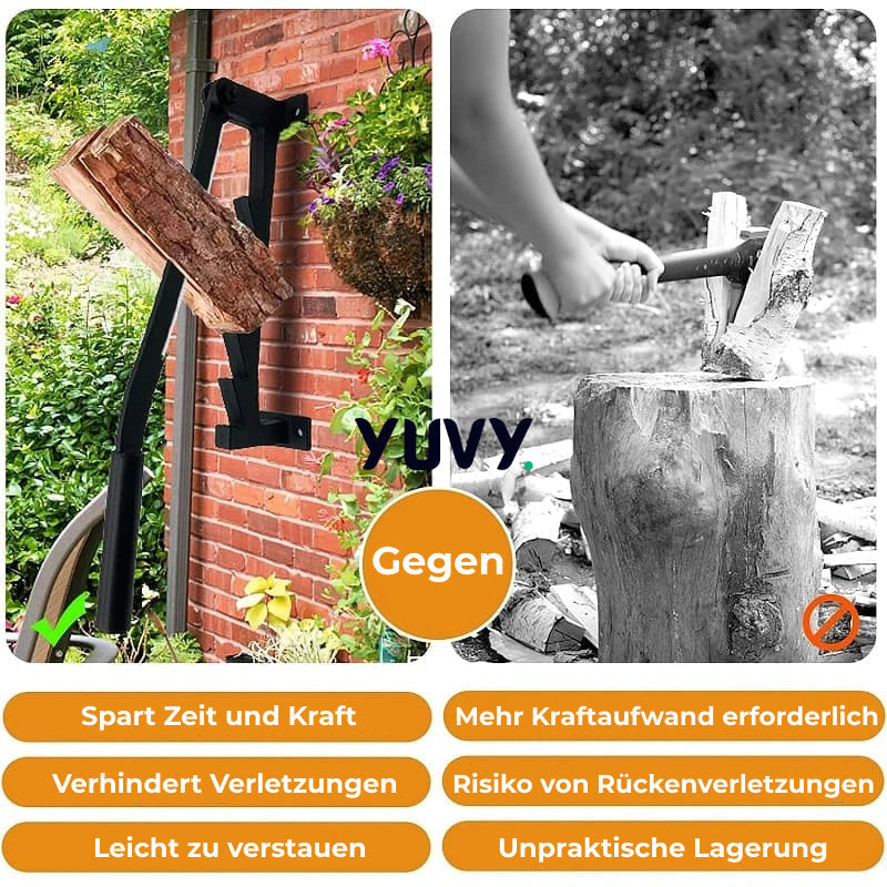 ForestPulse Wandmontierter Holzspalter zum Spalten von Holz